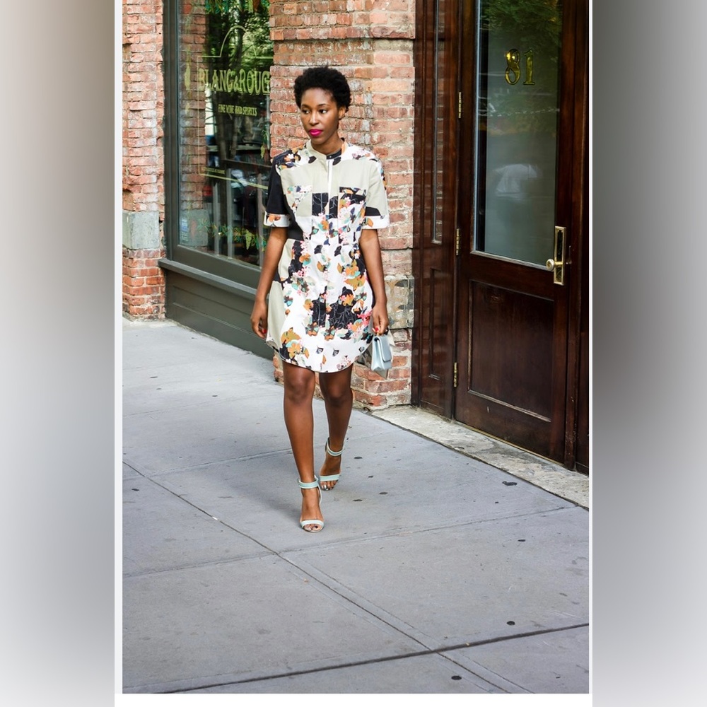 3.1 PHILLIP LIM  FOR TARGET MIXED PRINT FLORAL SHIRT DRESS